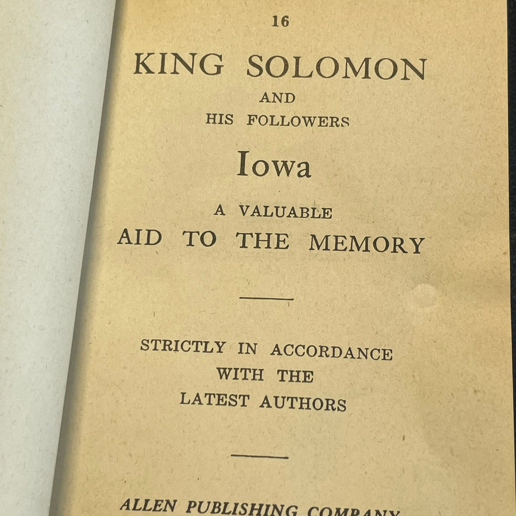 King Solomon and His Followers - Freemasons Secret Cipher Book 1946