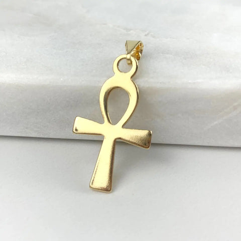 18k Small Gold Ankh Cross Pendant