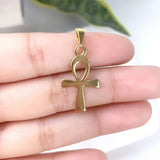 18k Small Gold Ankh Cross Pendant