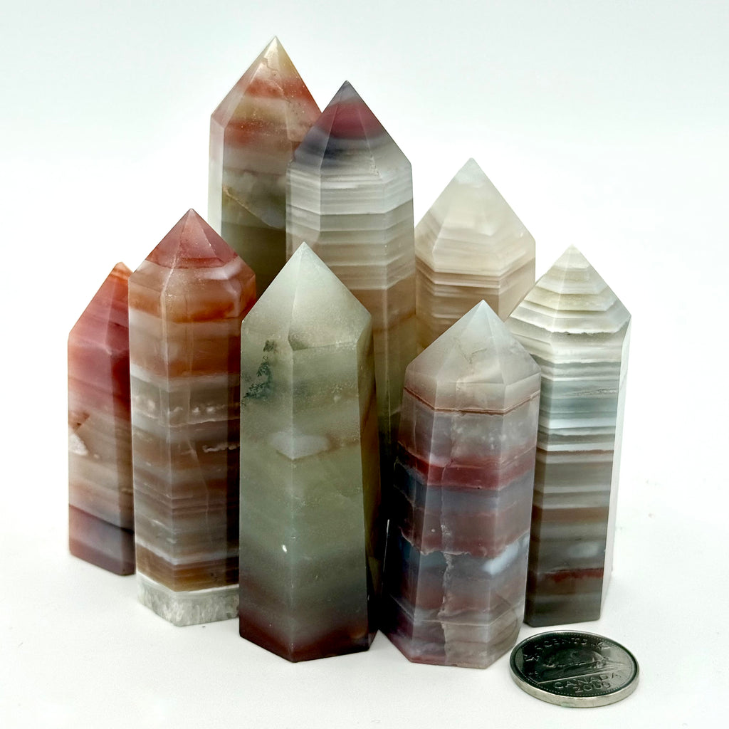 Zimbabwe Sashe River Agate Tower - Red Banded (Multiple Options)