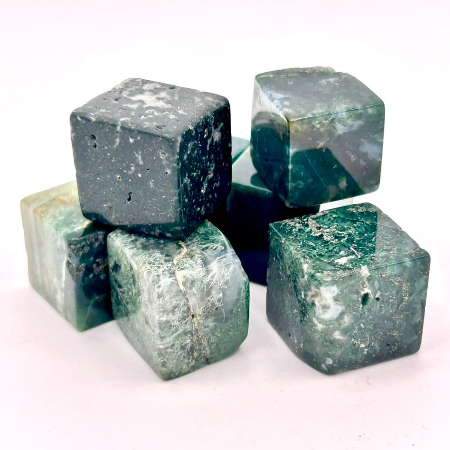 Moss Agate Cubes