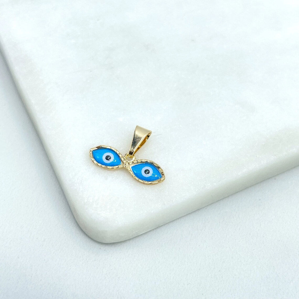 18k Gold Filled Enamel Coloured Eyes of Saint Lucy (Ojitos De Santa Lucia) Lucky Charms