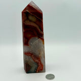 Red Jasper Flower Agate Druzy Tower