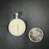 Carved Bone Moonface Pendant