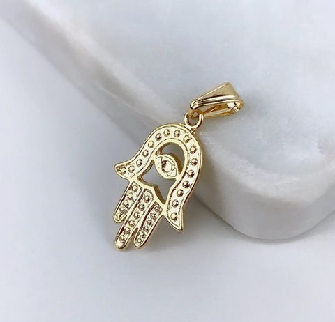 18k Gold Hamsa Hand Pendant