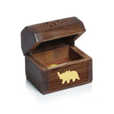 Wood Incense Burners - Mini Chests With Brass Designs (Multiple Options)