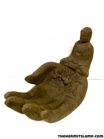 Buddha and Hand Volcanic Stone Incense Holder