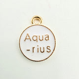 White Zodiac Charms with Symbols (Multiple Options)