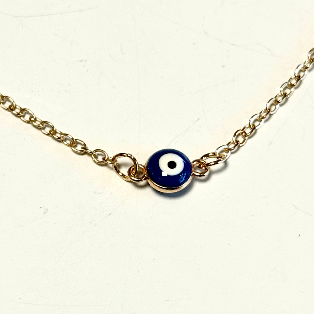 Mini Evil Eye Pendant on Gold Coloured Chain