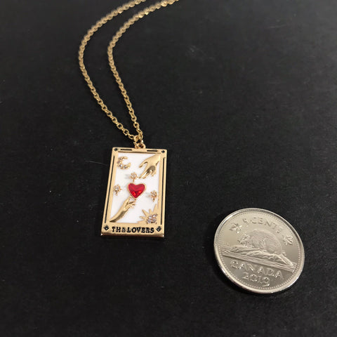 Lovers Pendant on Gold Chain