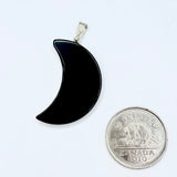 Obsidian Crescent Moon Pendants