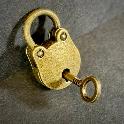 Antique Style Padlock and Key