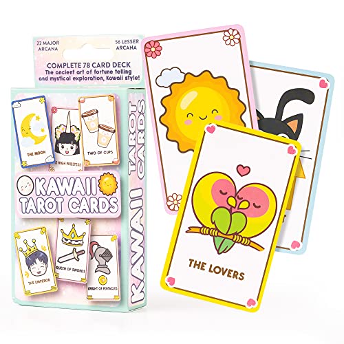 Cute Tarot Cards - Kawaii Tarot Cards for Beginners, Oracle Cards Deck, Anime Tarot Cards, Magic Tarot Cards, Tarot Cards Oracle Deck Cute for Teens