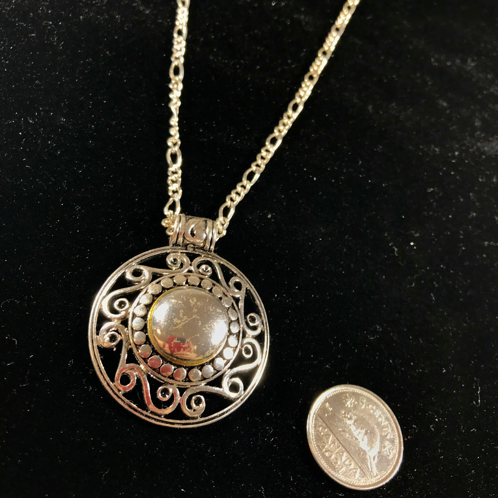 Silver-Coloured Sun Necklace