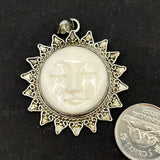 Carved Bone Moonface Pendant