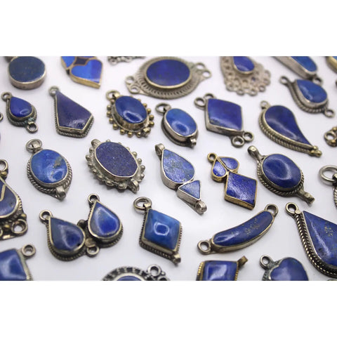Vintage Afghan Lapis Lazuli Pendants/Charms
