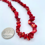 Red Coral Chip Necklace