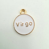 White Zodiac Charms with Symbols (Multiple Options)