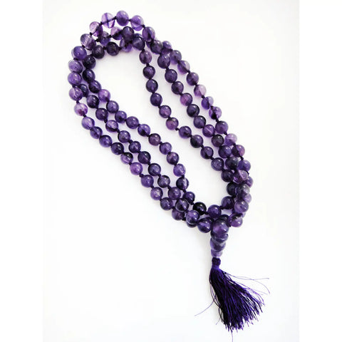 Knotted Amethyst Mala
