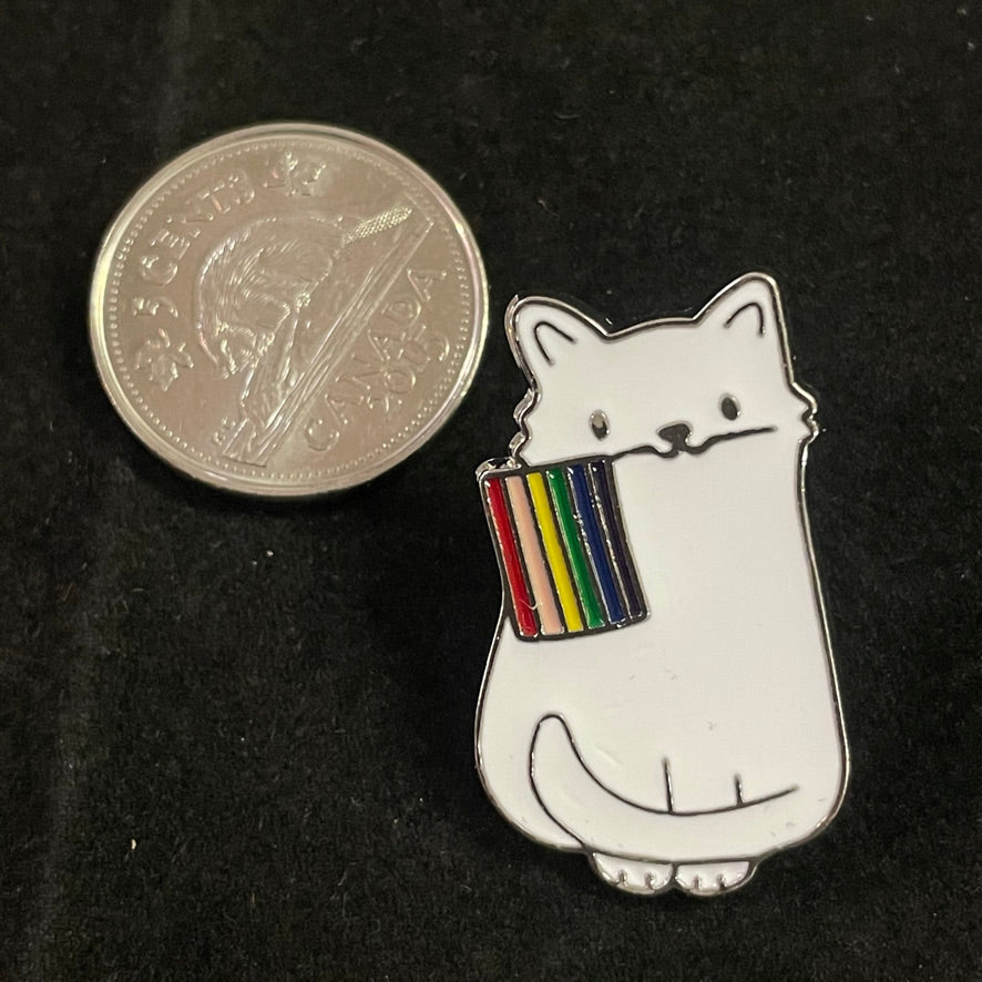 Gay Pride Kitty Pin