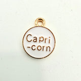 White Zodiac Charms with Symbols (Multiple Options)