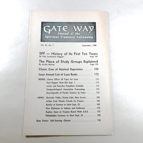 Gate Way Journal of The Spiritual Frontiers Fellowship