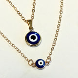 Mini Evil Eye Pendant on Gold Coloured Chain
