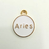 White Zodiac Charms with Symbols (Multiple Options)