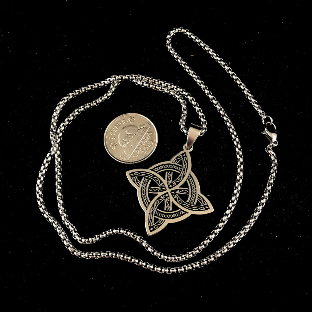 Witches Knot Pendant on Silver Chain