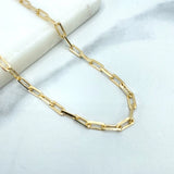 18k Gold Filled 3mm Paperclip Necklace Chain (Multiple Options)