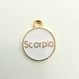 White Zodiac Charms with Symbols (Multiple Options)