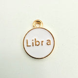 White Zodiac Charms with Symbols (Multiple Options)