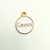 White Zodiac Charms with Symbols (Multiple Options)