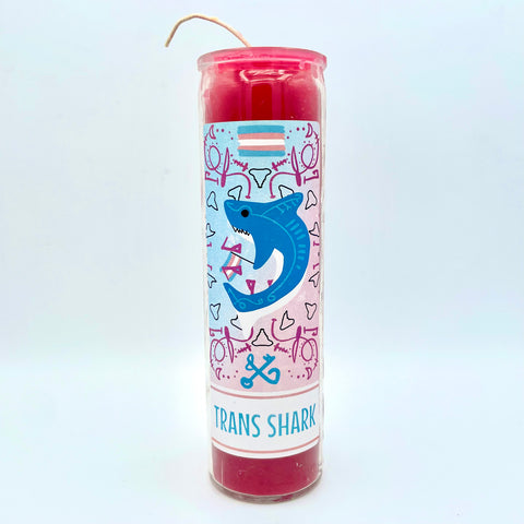 7 Day Candle - Trans Shark