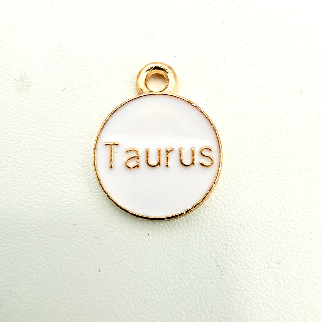 White Zodiac Charms with Symbols (Multiple Options)