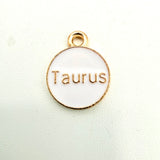 White Zodiac Charms with Symbols (Multiple Options)