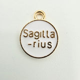 White Zodiac Charms with Symbols (Multiple Options)