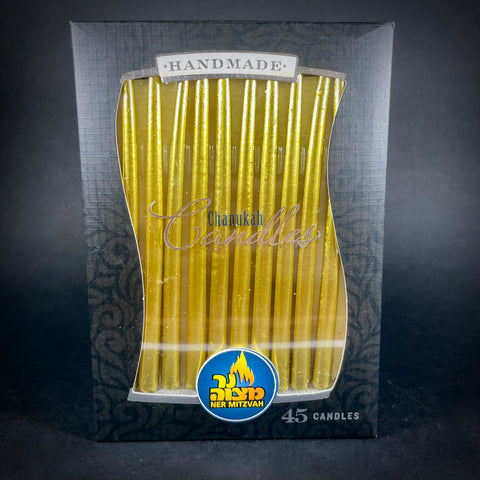 Chanukah Candles - Metallic Gold - 45 Pack