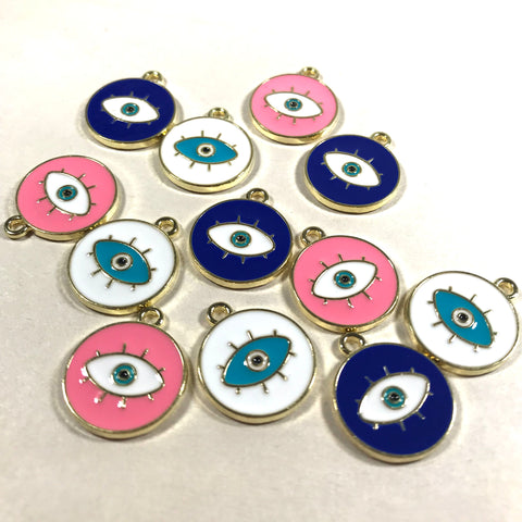 Round Colourful Evil Eye Charms (Multiple Options)