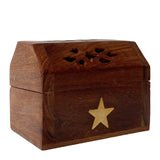 Wood Incense Burners - Mini Chests With Brass Designs (Multiple Options)