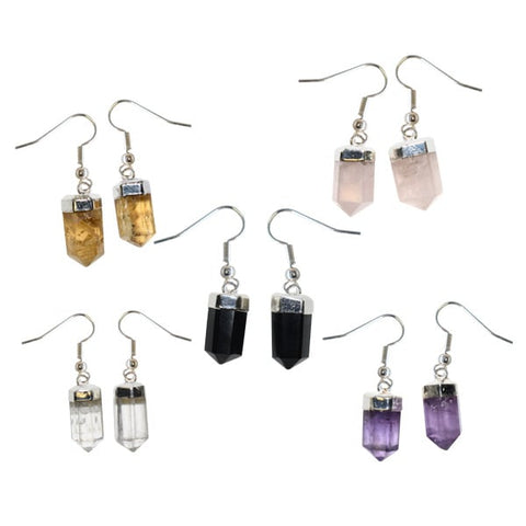 Assorted Polished Crystal Hook Earrings