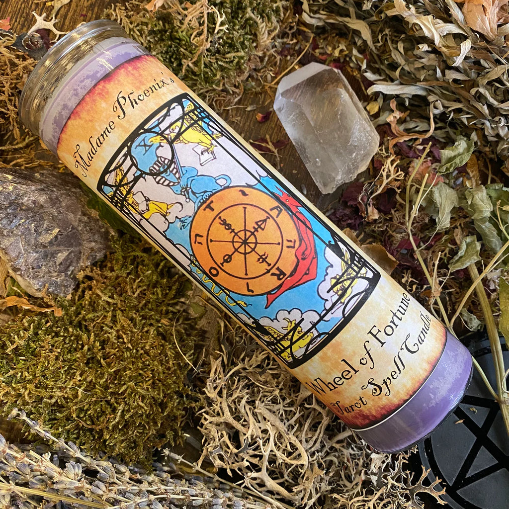 7 Day Candle - The Wheel of Fortune Tarot Candle by Madame Phoenix