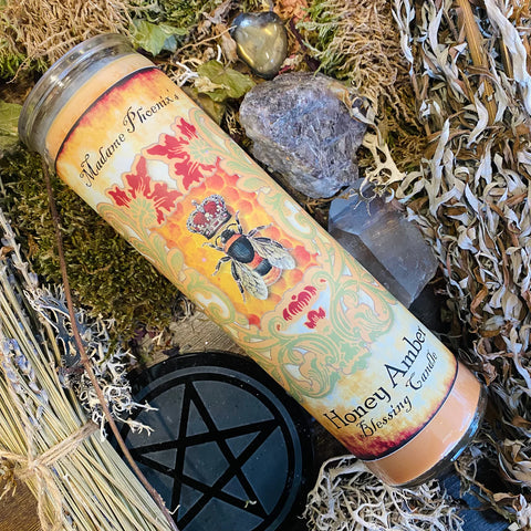 7 Day Candle - Queen Bee Honey & Amber Ritual Spell by Madame Phoenix