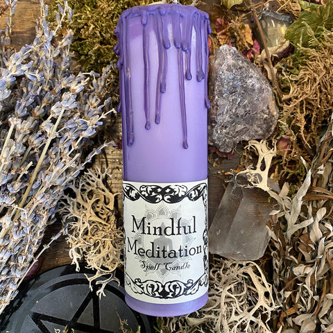Mindful Meditation Pillar Candle by Madame Phoenix