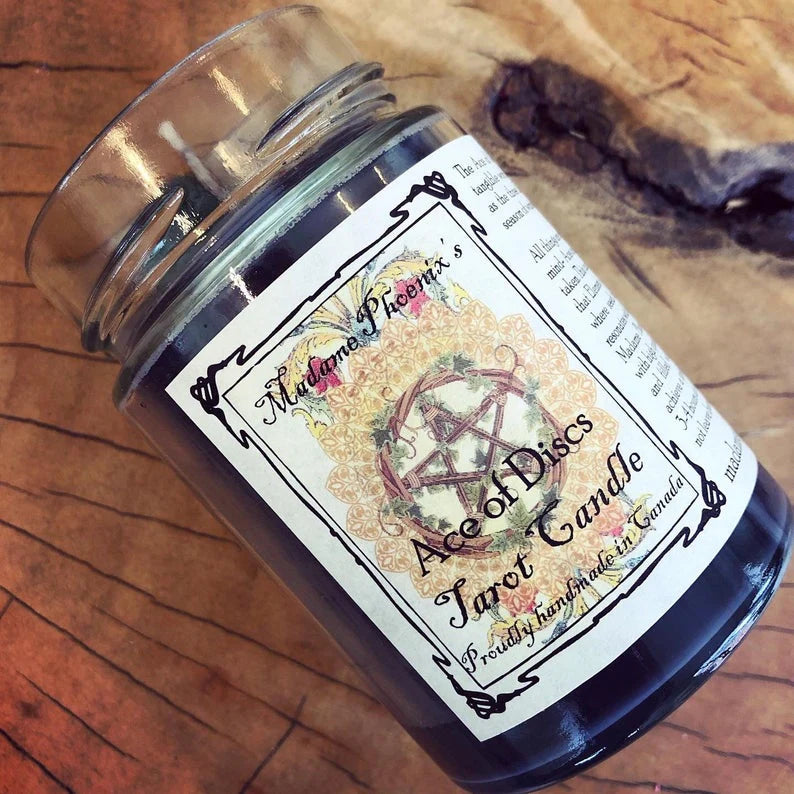 Ace of Pentacles Tarot Candle by Madame Phoenix