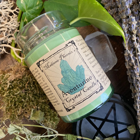 Aventurine Crystal Candle by Madame Phoenix