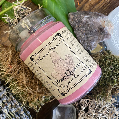 Rose Quartz Crystal Candle by Madame Phoenix