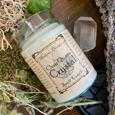Clear Quartz Crystal Candle by Madame Phoenix