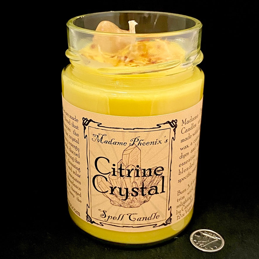 Citrine Crystal Candle by Madame Phoenix