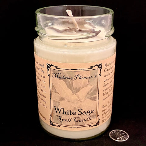 White Sage Blessing & Cleansing Candle by Madame Phoenix